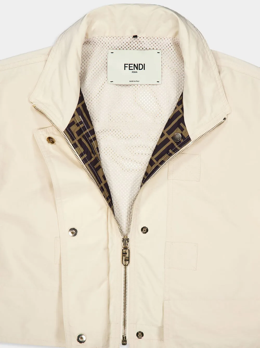 Beige Technical Cotton Windbreaker