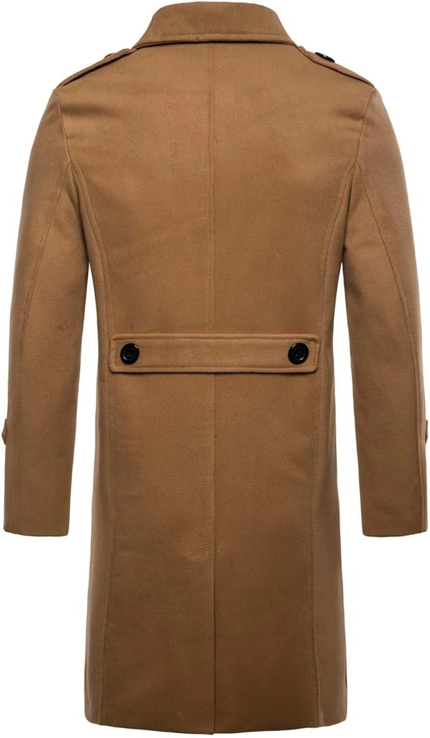 Dgoopd Men Trench Coat Long Wool Blend Coat Turn down Collar Jacket Business Casual Overcoat Dress Winter Coat with Pockets