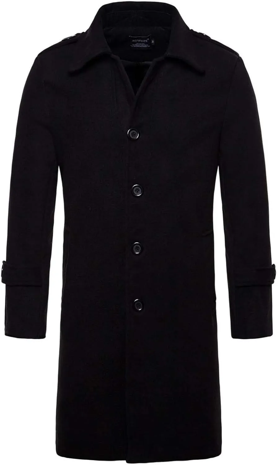 Dgoopd Men Trench Coat Long Wool Blend Coat Turn down Collar Jacket Business Casual Overcoat Dress Winter Coat with Pockets