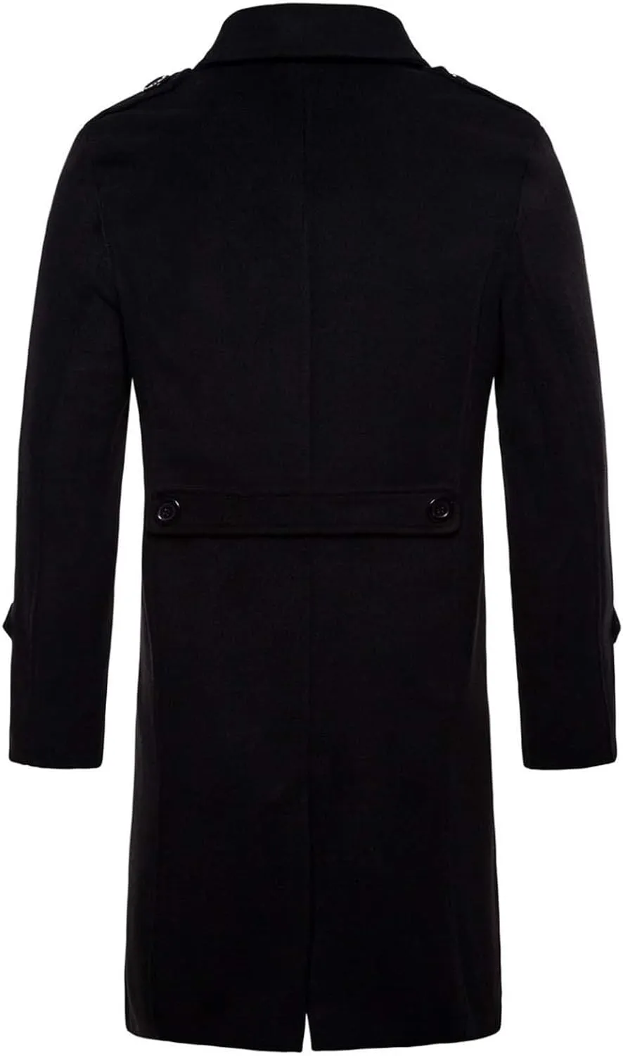 Dgoopd Men Trench Coat Long Wool Blend Coat Turn down Collar Jacket Business Casual Overcoat Dress Winter Coat with Pockets