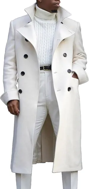Long Coat Men Coat Autumn British Woolen Double Breasted Extended Coat Men'S Wool Jackets Coats Trench Coat Mens
