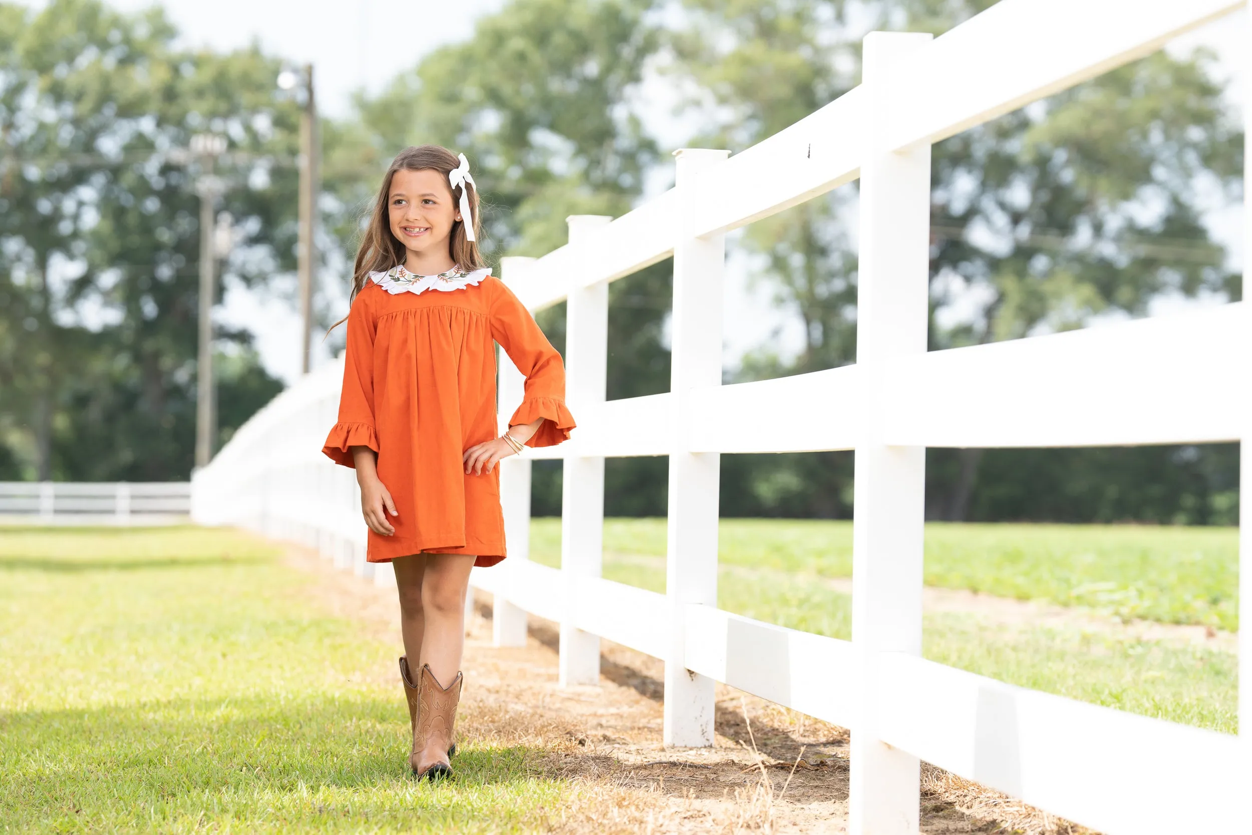 Meri Orange Cord Dress