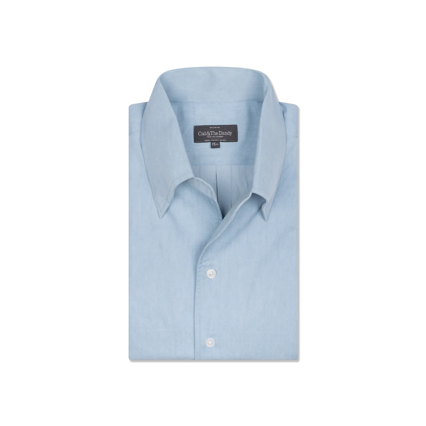 One Piece Collar Shirt in Light Wash Denim