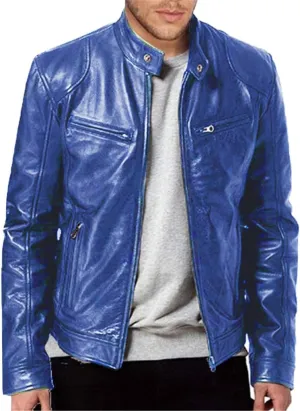 QWENTMTNTY Mens Leather Jacket Motorcycle Zip Up Slim Fit Faux Leather Biker Jacket Fashion Punk Pleather Moto Coat Outwear