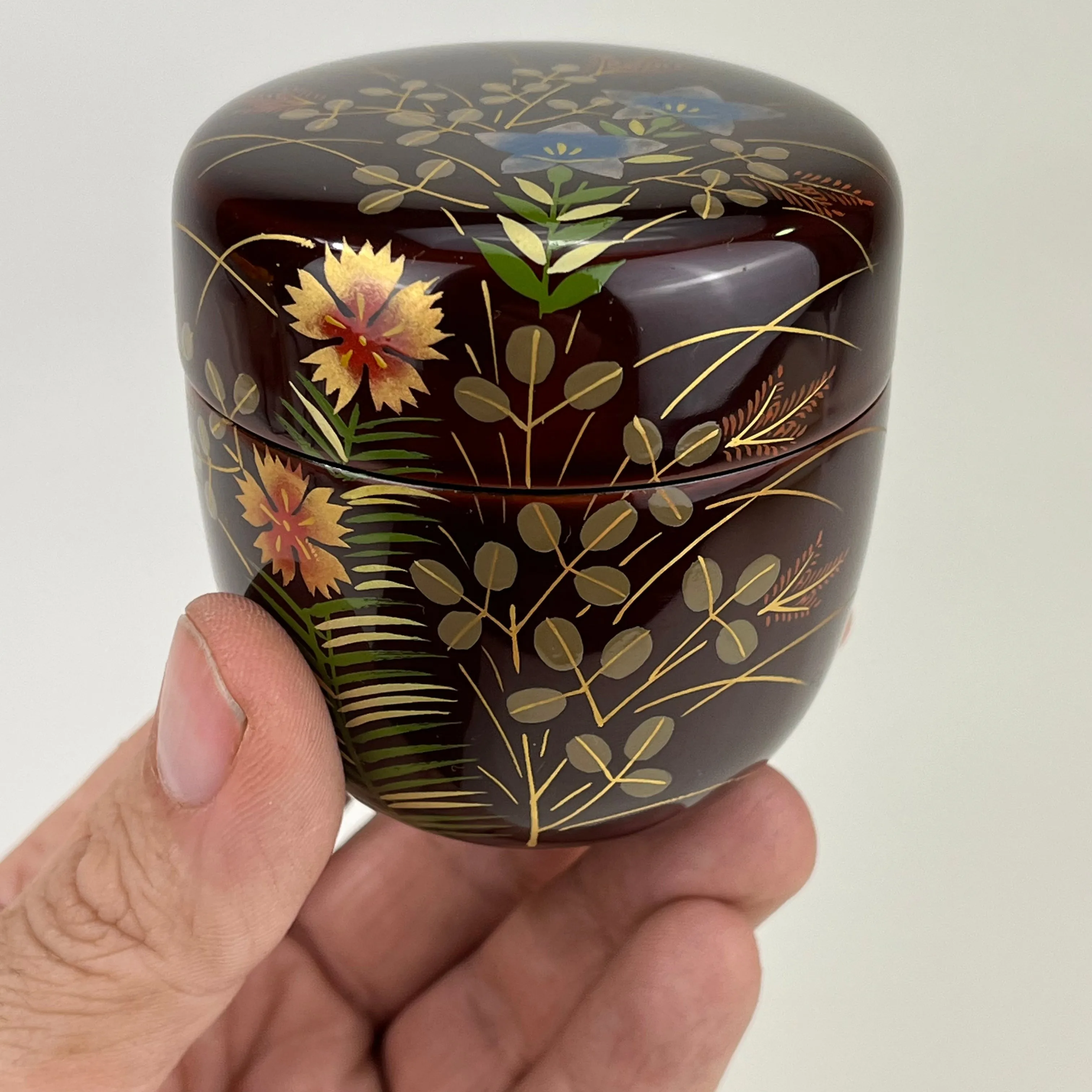 Vintage Japanese Baigetsu Natsume Tea Ceremony Caddy Signed 岡本 2.5”