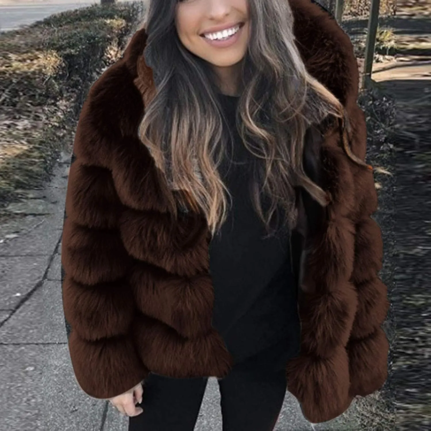 Winter Coats for Women 2024 Oversized Soft Long Sleeve Overcoat Faux Fur Jacket Fuzzy Fleece Jackets Warm Padded Coat