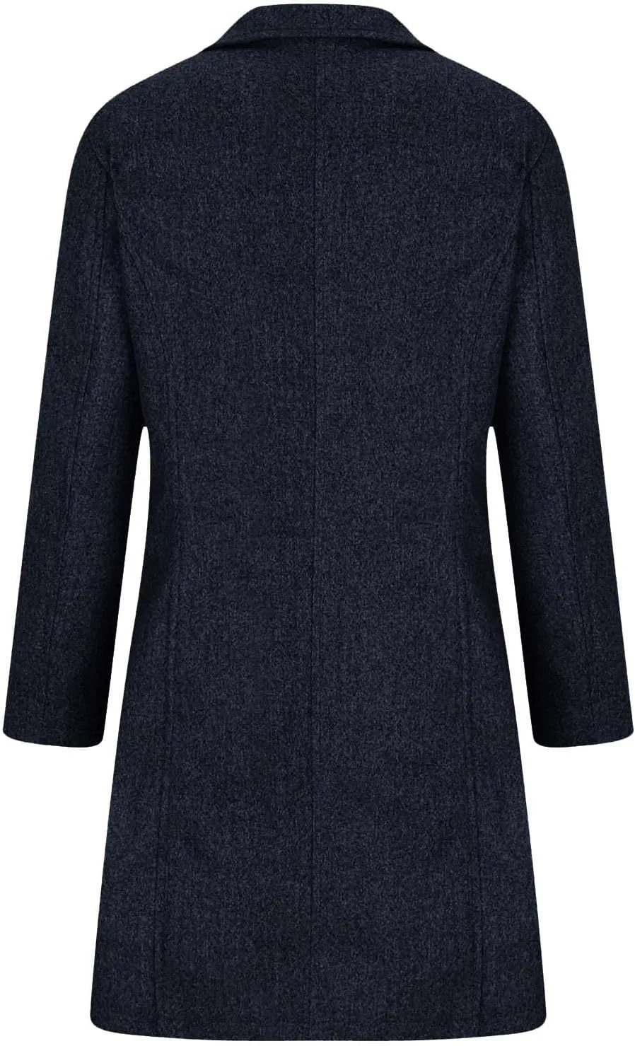 Womens Trench Coat Winter Wool Blend Notch Lapel Peacoats Camel Mid-Long Button Down Winter Jackets Outwear