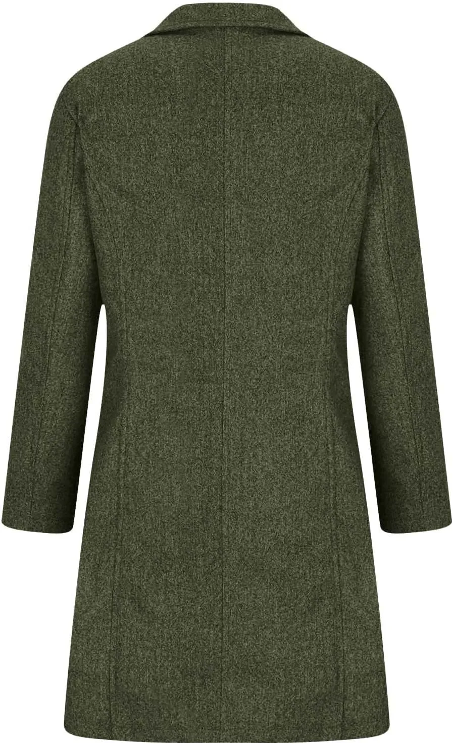 Womens Trench Coat Winter Wool Blend Notch Lapel Peacoats Camel Mid-Long Button Down Winter Jackets Outwear
