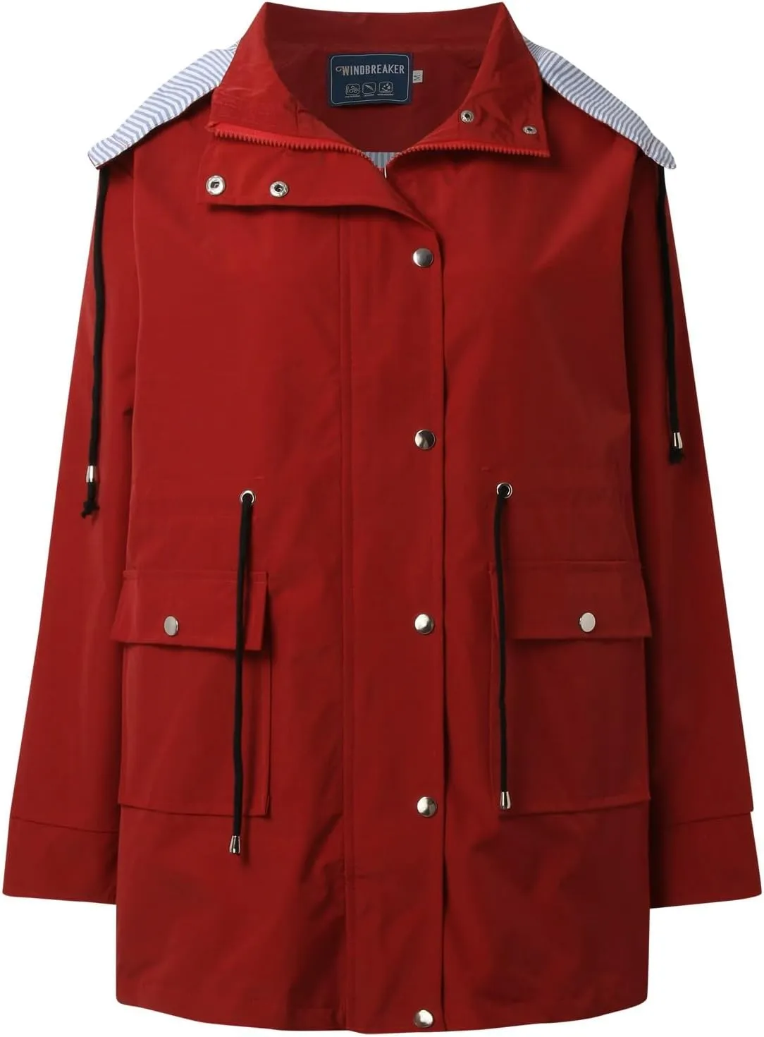 Women'S Windbreaker Gothic Punk Collar Pea Coat Winter Coat Women'S Long Fleece Pea Jacket Slim Hooded Dress Coat